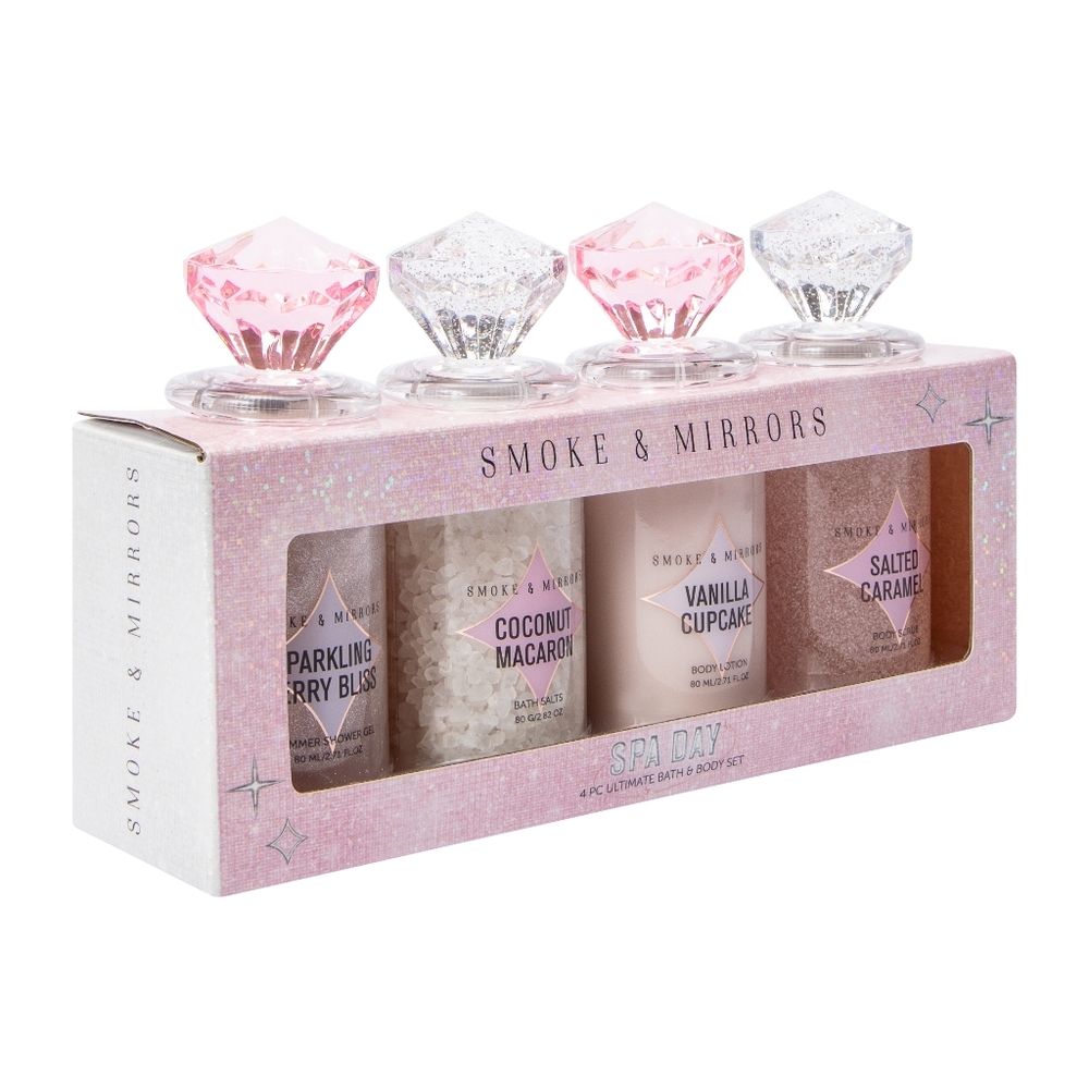 Smoke & Mirrors Spa Day 4-Piece Bath & Body Set - Pink & Silver